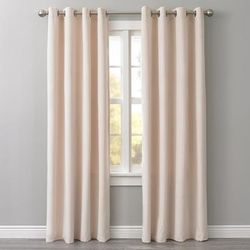 Wide Width BH Studio Velvet Grommet Panel by BH Studio in Ivory (Size 50" W 108"L) Window Curtain