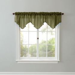 BH Studio Sheer Voile Ascot Valance by BH Studio in Sage Window Curtain