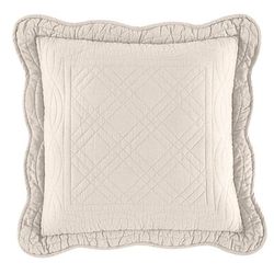Florence Square Pillow by BrylaneHome in Ecru