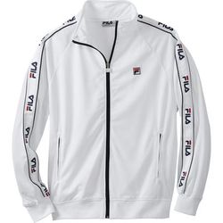 Men's Big & Tall FILA® Taped Logo Track Jacket by FILA in White (Size 2XL)