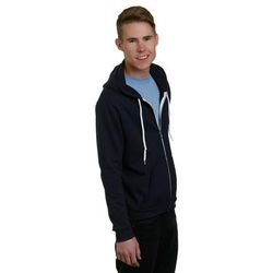 Bayside BA875 7 oz. 50/50 Full-Zip Fashion Hooded Sweatshirt in Navy Blue size XL | Cotton Polyester 875