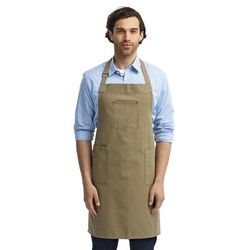 Artisan Collection by Reprime RP132 Cotton Chino Bib Apron in Khaki