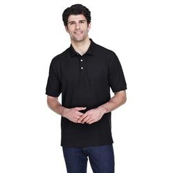 Devon & Jones D100 Men's Pima PiquÃ© Short-Sleeve Polo Shirt in Black size 6XL | Cotton