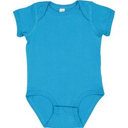 Rabbit Skins 4424 Infant Fine Jersey Bodysuit in Turquoise size 24MOS | Ringspun Cotton LA4424, RS4424