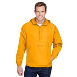 Champion CO200 Adult Packable Anorak 1/4 Zip Jacket in Gold size Small | Polyester