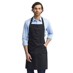 Artisan Collection by Reprime RP132 Cotton Chino Bib Apron in Black