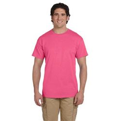 Fruit of the Loom 3931 Adult HD Cotton T-Shirt in Neon Pink size Large 3930R, 3930