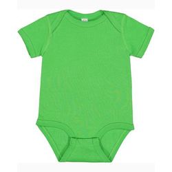 Rabbit Skins 4400 Infant Baby Rib Bodysuit in Green Apple size 12MOS | Ringspun Cotton LA4400, RS4400