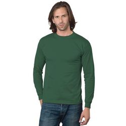 Bayside BA2955 Adult 6.1 oz. Cotton Long Sleeve T-Shirt in Forest Green size Small 2955