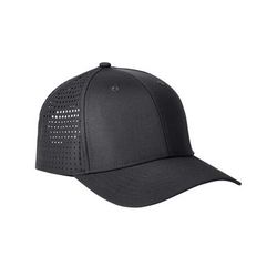 Big Accessories BA537 Performance Perforated Cap in Black | Polyester