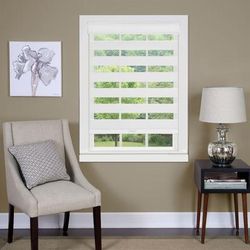 Wide Width Cordless Celestial Sheer Double Layered Shade by Achim Home Décor in White (Size 34" W 72" L)