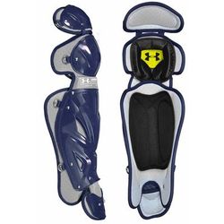 Under Armour Womens Fastpitch Pro Softball Catchers Leg Guards Navy