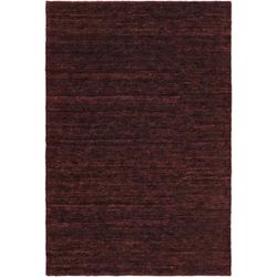 Alma 5' x 7'6" Natural Fiber Solid Stripes Jute Burgundy Area Rug - Boutique Rugs