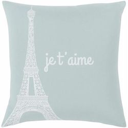 Birchrunville 20" Square Cottage Cotton White/Pale Blue Throw Pillow - Boutique Rugs