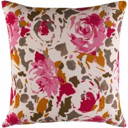 Seddon 22" Square Cottage Blush/Burnt Orange/Brown/Dusty Pink/Pink/Red/Dark Red Throw Pillow - Boutique Rugs