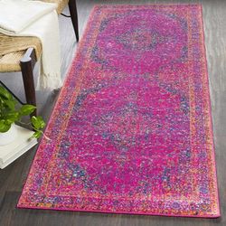 Milliken 2'7" x 7'3" Traditional Burnt Orange/Teal/Burgundy/Medium Gray/Navy/Burnt Orange/Medium Gray Runner - Boutique Rugs