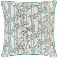 Cardale 20" Square Traditional Aqua/Brown/Light Gray/Dark Red Throw Pillow - Boutique Rugs
