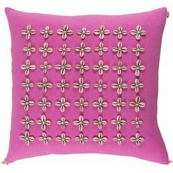 Burtonwood 18" Square Modern Cotton Ivory/Pink Throw Pillow - Boutique Rugs