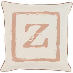 Bugbrooke 18" Square Cottage Cotton Beige/Brown/Dark Red Throw Pillow - Boutique Rugs