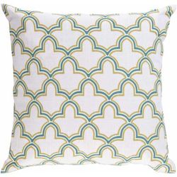 Lawtey 18" Square Cream/Emerald/Light Olive/Light Green/Olive Throw Pillow - Boutique Rugs