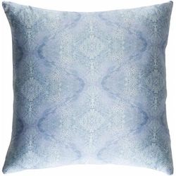 Marmet 18" Square Modern Silk Pale Blue/Denim/Lavender/Light Blue Throw Pillow - Boutique Rugs