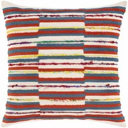 Corston 22" Square Modern Cotton Beige/Blue/Mustard/Red/Rust/Brick Red/Rust Throw Pillow - Boutique Rugs