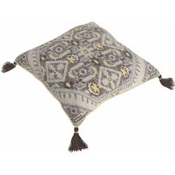 Maitland 30" Square Wool Charcoal/Denim/Black/Grass Green/Oatmeal/Medium Gray/Lime Green Floor Pillow - Boutique Rugs