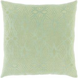 Montour 20" Square Traditional Cotton Light Green/Light Sage Throw Pillow - Boutique Rugs