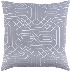 Taibach 18" Square Traditional Gray/Off White Throw Pillow - Boutique Rugs