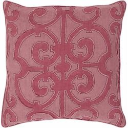 Crouseville 18" Square Traditional Mauve/Plum Throw Pillow - Boutique Rugs