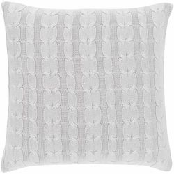 Beachmere 20" Square Modern Cotton Light Gray/Light Slate Throw Pillow - Boutique Rugs