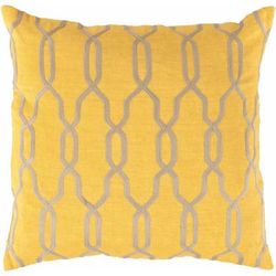 Merigold 18" Square Traditional Saffron/Beige/Light Beige/Mustard/Peach Throw Pillow - Boutique Rugs