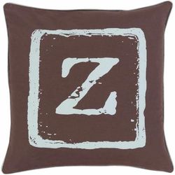 Arabela 18" Square Cottage Cotton Black/Ice Blue Throw Pillow - Boutique Rugs
