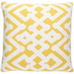 Choteau 18" Square Modern Cream/Mustard Lumbar Pillow - Boutique Rugs