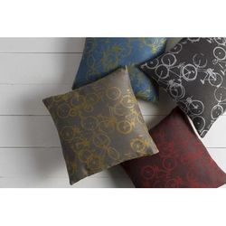 Claypole 20" Square Cottage Charcoal/Mustard Lumbar Pillow - Boutique Rugs