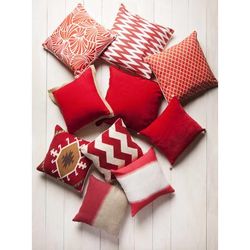 Cullybackey 20" Square Modern Light Gray/Light Pink/Red/Pale Pink Throw Pillow - Boutique Rugs