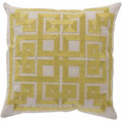 Rivett 20" Square Grass Green/Taupe/Lime Green Throw Pillow - Boutique Rugs