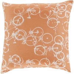 Tangmere 18" Square Cottage Off White/Rust/Brick Red/Rust Lumbar Pillow - Boutique Rugs
