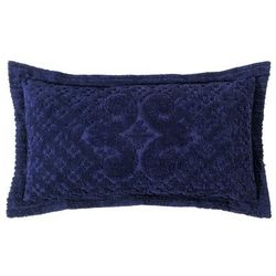 Ashton Collection Tufted Chenille Sham by Better Trends in Navy (Size EURO)