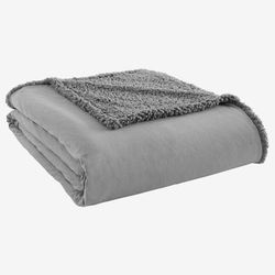 Micro Flannel® Reverse to Sherpa Blanket by Shavel Home Products in Greystone (Size FL/QUE)