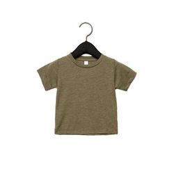 Bella + Canvas 3413B Infant Triblend Short Sleeve T-Shirt in Olive size 12-18MOS B3413B