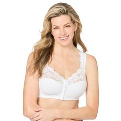 Plus Size Women's Front Close Wireless Gel Strap Bra by Comfort Choice in White (Size 42 D)