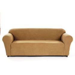 Embossed Stretch 1-Pc. Slipcover by Classic Slipcovers in Cappuccino (Size LOVESEAT)