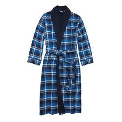 Men's Big & Tall Jersey-Lined Flannel Robe by KingSize in Twilight Plaid (Size XL/2XL)