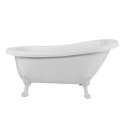 Randolph Morris Charleston 67 Inch Acrylic Slipper Clawfoot Tub - Rim Faucet Drillings - Lion Paw Feet RMA67SL7WLPW