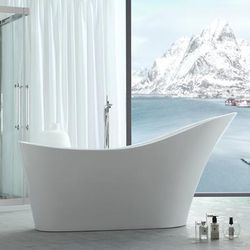Randolph Morris Duchess 67 Inch Acrylic Slipper Freestanding Tub - No Faucet Drillings RMJ42