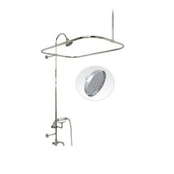 Randolph Morris 48 Inch End Mount Shower Conversion Kit with Handshower Cradle & Rain Shower Head RMSHOWERKIT5R-48C