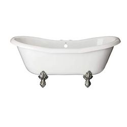 Restoria Bathtub Duchess 68 Inch Acrylic Double Slipper Clawfoot Tub - Rim Faucet Drillings RDS551-N-RM