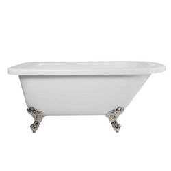 Randolph Morris Savanna 59 Inch Acrylic Classic Clawfoot Tub - No Faucet Drillings - Ball & Claw Feet RMA60RT0WRBPN