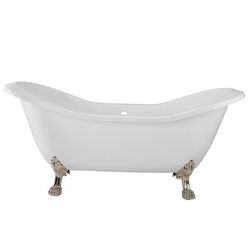 Randolph Morris Serenity 72 Inch Acrylic Double Slipper Clawfoot Tub - Rim Drillings - Lion Paw Feet RMA72DS7LPPN